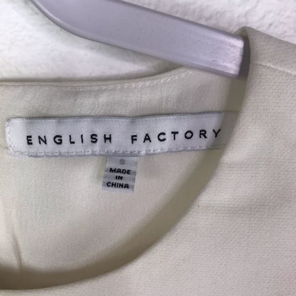 ENGLISH FACTORY Cold Shoulder Cream Top - Picture 7 of 7